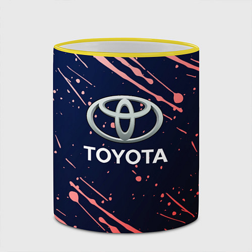 Кружка цветная Toyota градиент / 3D-Желтый кант – фото 2