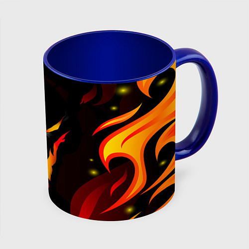 Кружка цветная DOTA 2 SHADOW FIEND ТЕНЬ ОГОНЬ / 3D-Белый + синий – фото 1