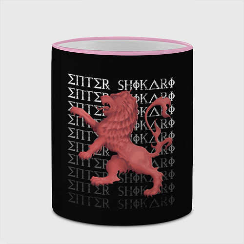 Кружка цветная Enter Shikari Lion / 3D-Розовый кант – фото 2