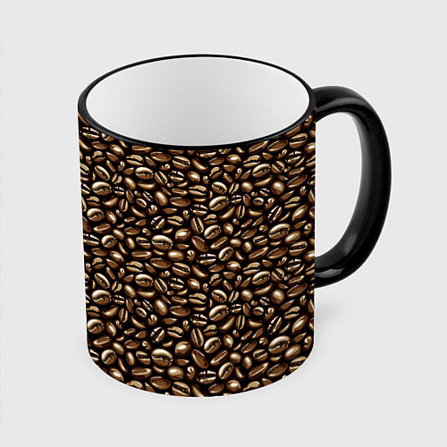 Кружка цветная Кофе Coffee / 3D-Черный кант – фото 1