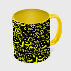 Кружка 3D BVB 09 - BORUSSIA Боруссия Дортмунд, цвет: 3D-белый + желтый