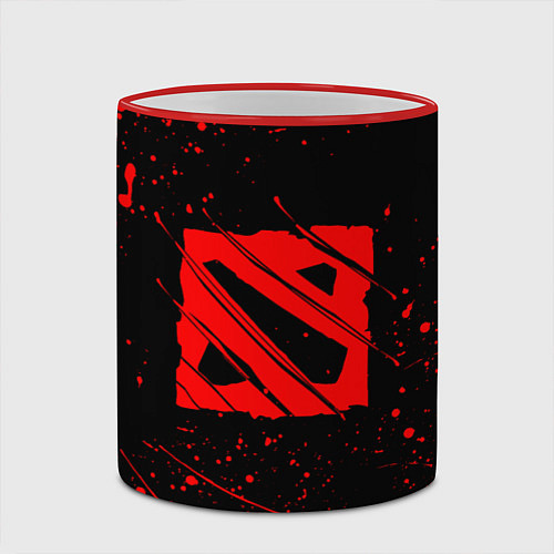 Кружка цветная DOTA 2 БРЫЗГИ КРАСОК, КРОВЬ / 3D-Красный кант – фото 2