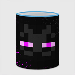 Кружка 3D MINECRAFT ЭНДЕРМЕН ЛИЦО, БРЫЗГИ КРАСОК, цвет: 3D-небесно-голубой кант — фото 2