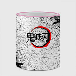 Кружка 3D Клинок рассекающий демонов гранж, цвет: 3D-розовый кант — фото 2