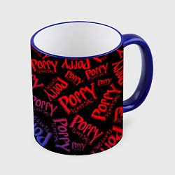 Кружка 3D POPPY PLAYTIME LOGO NEON, ХАГИ ВАГИ, цвет: 3D-синий кант