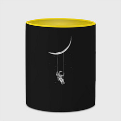 Кружка 3D Лунные качели dark grey theme, цвет: 3D-белый + желтый — фото 2