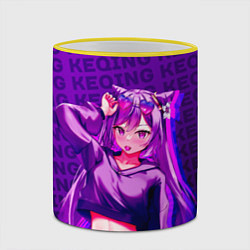 Кружка 3D Кэ Цин Keqing, Genshin Impact Геншин импакт, цвет: 3D-желтый кант — фото 2