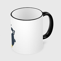 Кружка 3D Linux пингвин Талисман для программистов, цвет: 3D-черный кант