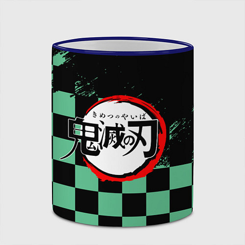 Кружка цветная TANJIRO KAMAD, КЛИНОК РАССЕКАЮЩИЙ ДЕМОНОВ / 3D-Синий кант – фото 2