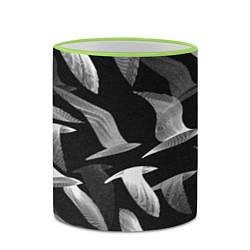 Кружка 3D Стая птиц 01, цвет: 3D-светло-зеленый кант — фото 2