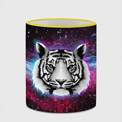 Кружка 3D ТИГР В НЕОНОВОМ КОСМОСЕ NEON TIGER GALAXY, цвет: 3D-желтый кант — фото 2