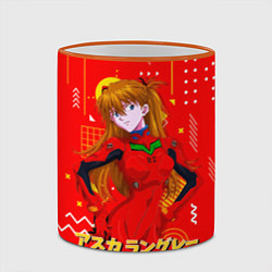 Кружка 3D Аска Лэнгли Сорью Evangelion, цвет: 3D-оранжевый кант — фото 2