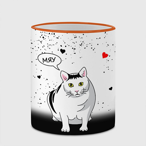 Кружка цветная CAT LOVE / 3D-Оранжевый кант – фото 2