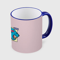 Кружка 3D Mr Beast Japan Full Print, цвет: 3D-синий кант