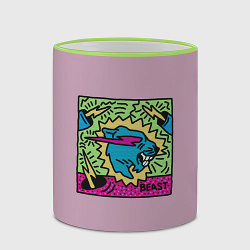 Кружка цветная Mr Beast Drawing Full Print / 3D-Светло-зеленый кант – фото 2