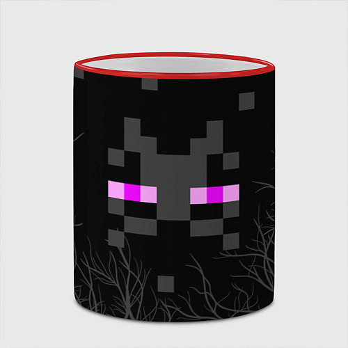 Кружка цветная ЭНДЕРМЕН МАЙНКРАФТ MINECRAFT / 3D-Красный кант – фото 2