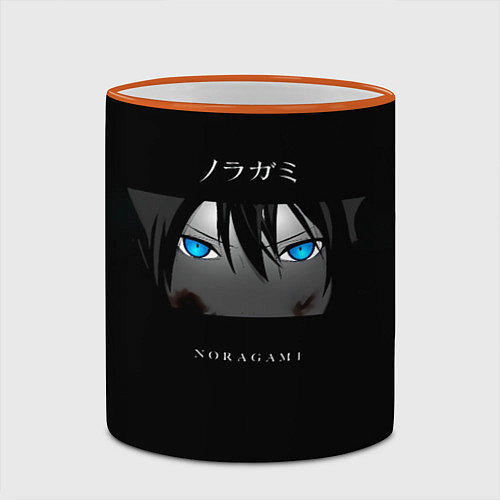 Кружка цветная Взгляд Ято Noragami / 3D-Оранжевый кант – фото 2