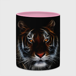 Кружка 3D Тигр в Темноте Глаза Зверя, цвет: 3D-белый + розовый — фото 2