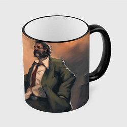 Кружка 3D Напарники в раздумьях, цвет: 3D-черный кант