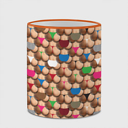 Кружка 3D Попки, цвет: 3D-оранжевый кант — фото 2