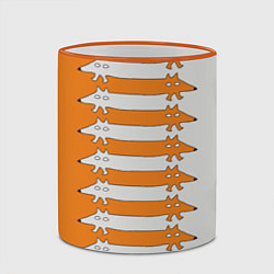 Кружка 3D Лисицы Foxes, цвет: 3D-оранжевый кант — фото 2
