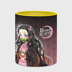 Кружка 3D НЕЗУКО NEZUKO SLAYER, цвет: 3D-белый + желтый — фото 2