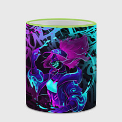 Кружка 3D KDA NEON GRAFFITI LEAGUE OF LEGENDS, цвет: 3D-светло-зеленый кант — фото 2