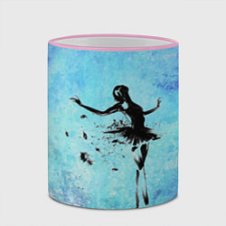 Кружка 3D Прекрасный силуэт балерины, цвет: 3D-розовый кант — фото 2