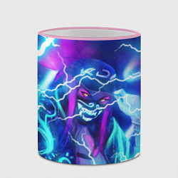 Кружка 3D KDA FLASHLIGHT NEON КДА В МАСКЕ LEAGUE OF LEGENDS, цвет: 3D-розовый кант — фото 2