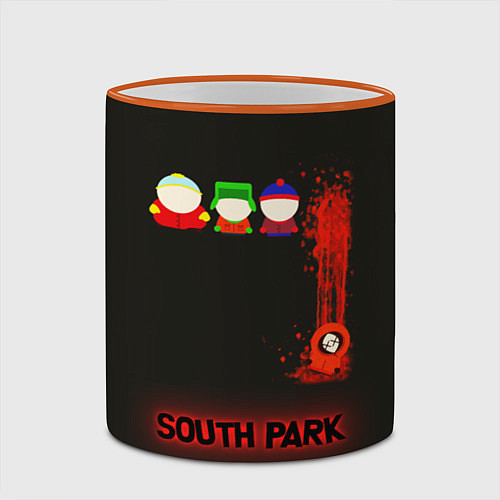 Кружка цветная Южный парк главные персонажи South Park / 3D-Оранжевый кант – фото 2