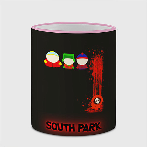 Кружка цветная Южный парк главные персонажи South Park / 3D-Розовый кант – фото 2