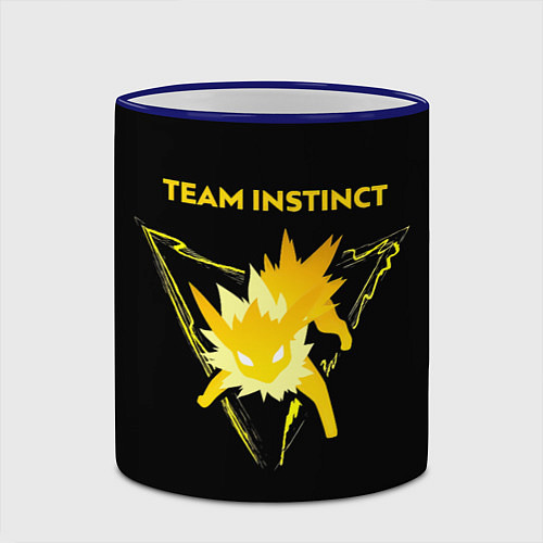 Кружка цветная Team Instinct - Pokemon GO / 3D-Синий кант – фото 2