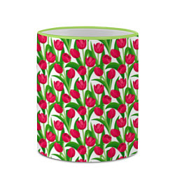 Кружка 3D Весенние Тюльпаны, цвет: 3D-светло-зеленый кант — фото 2