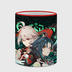 Кружка 3D КАЗУХА И СЯО XIAO AND KAZUHA GENSHIN, цвет: 3D-красный кант — фото 2