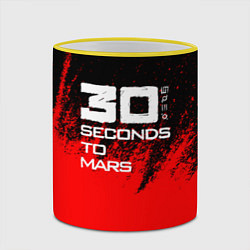 Кружка 3D 30 Seconds to Mars: Брызги, цвет: 3D-желтый кант — фото 2