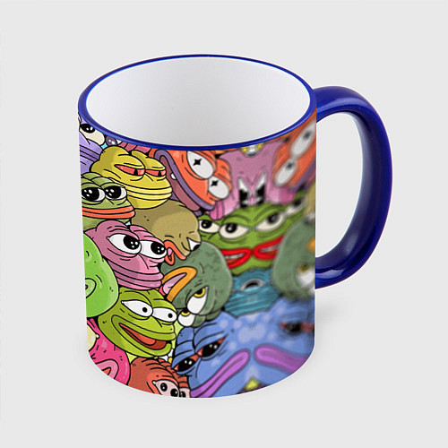 Кружка цветная Pepe BOMBING / 3D-Синий кант – фото 1