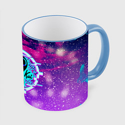 Кружка 3D Кобра Кай 2022, цвет: 3D-небесно-голубой кант