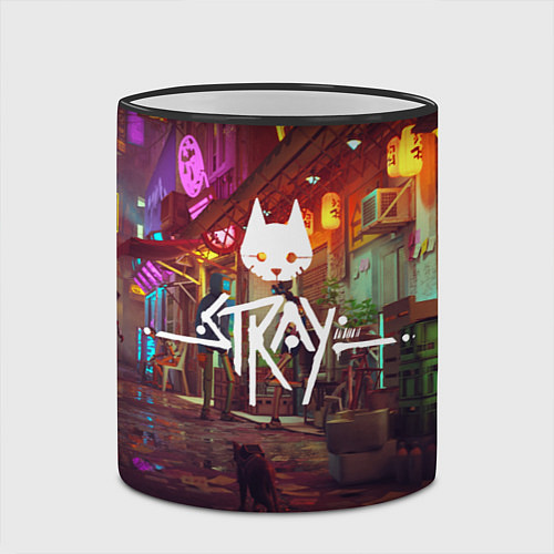 Кружка цветная Stray: Poster / 3D-Черный кант – фото 2