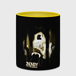 Кружка 3D Bendy And The Ink Machine подтеки, цвет: 3D-белый + желтый — фото 2