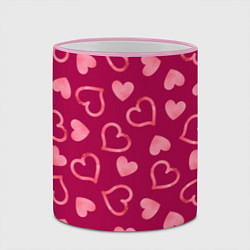 Кружка 3D Паттерн сердечки, цвет: 3D-розовый кант — фото 2