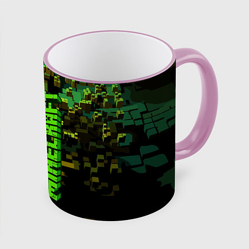 Кружка цветная Minecraft, pattern 2022 / 3D-Розовый кант – фото 1