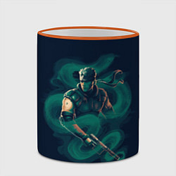 Кружка 3D Снейк в дыму, цвет: 3D-оранжевый кант — фото 2