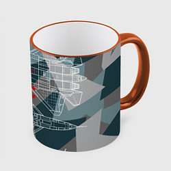 Кружка 3D SU-57 FELON, цвет: 3D-оранжевый кант