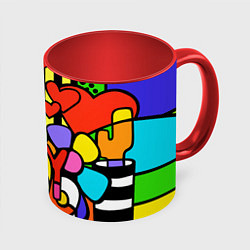 Кружка 3D Romero Britto - love you, цвет: 3D-белый + красный