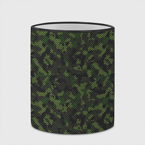 Кружка цветная Камуфляж с холстовой сеткой / 3D-Черный кант – фото 2