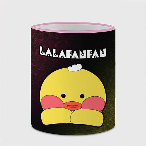 Кружка цветная LALAFANFAN - МОРДОЧКА - Глитч / 3D-Розовый кант – фото 2