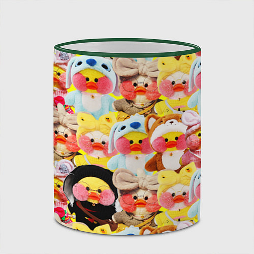 Кружка цветная УТЯ УТОЧКА ЛАЛАФАНФАН ПАТТЕРН / 3D-Зеленый кант – фото 2