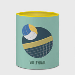 Кружка 3D Volleyball Спорт, цвет: 3D-белый + желтый — фото 2