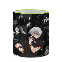 Кружка 3D Грустный Канеки Токийский Гуль Tokyo Ghoul, цвет: 3D-светло-зеленый кант — фото 2