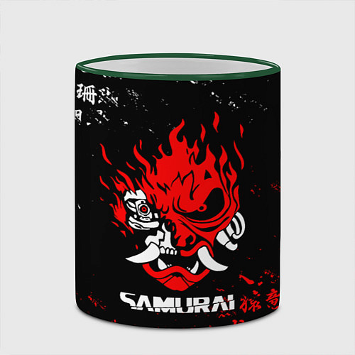 Кружка цветная CYBERPUNK SAMURAI: JAPAN STYLE / 3D-Зеленый кант – фото 2
